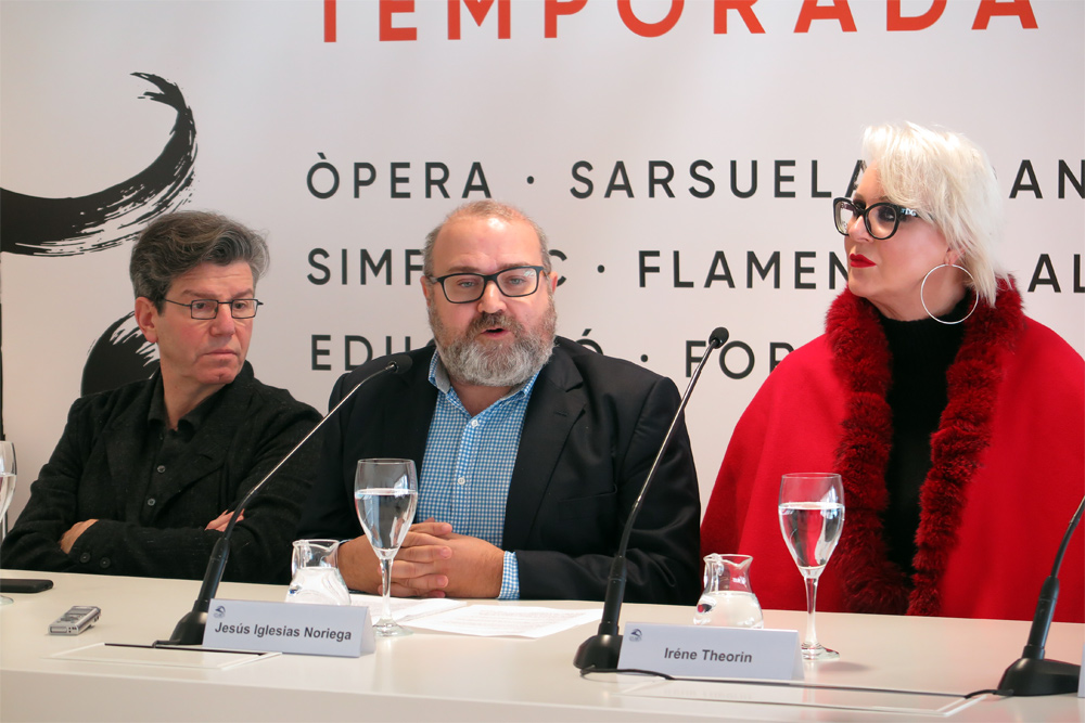 Iglesias (director artístico),  Carsen (director escena), y Theorin (Elektra)./(P.V.)